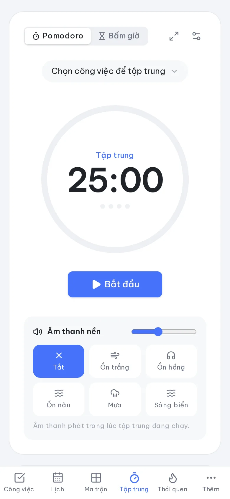Pomodoro trên điện thoại
