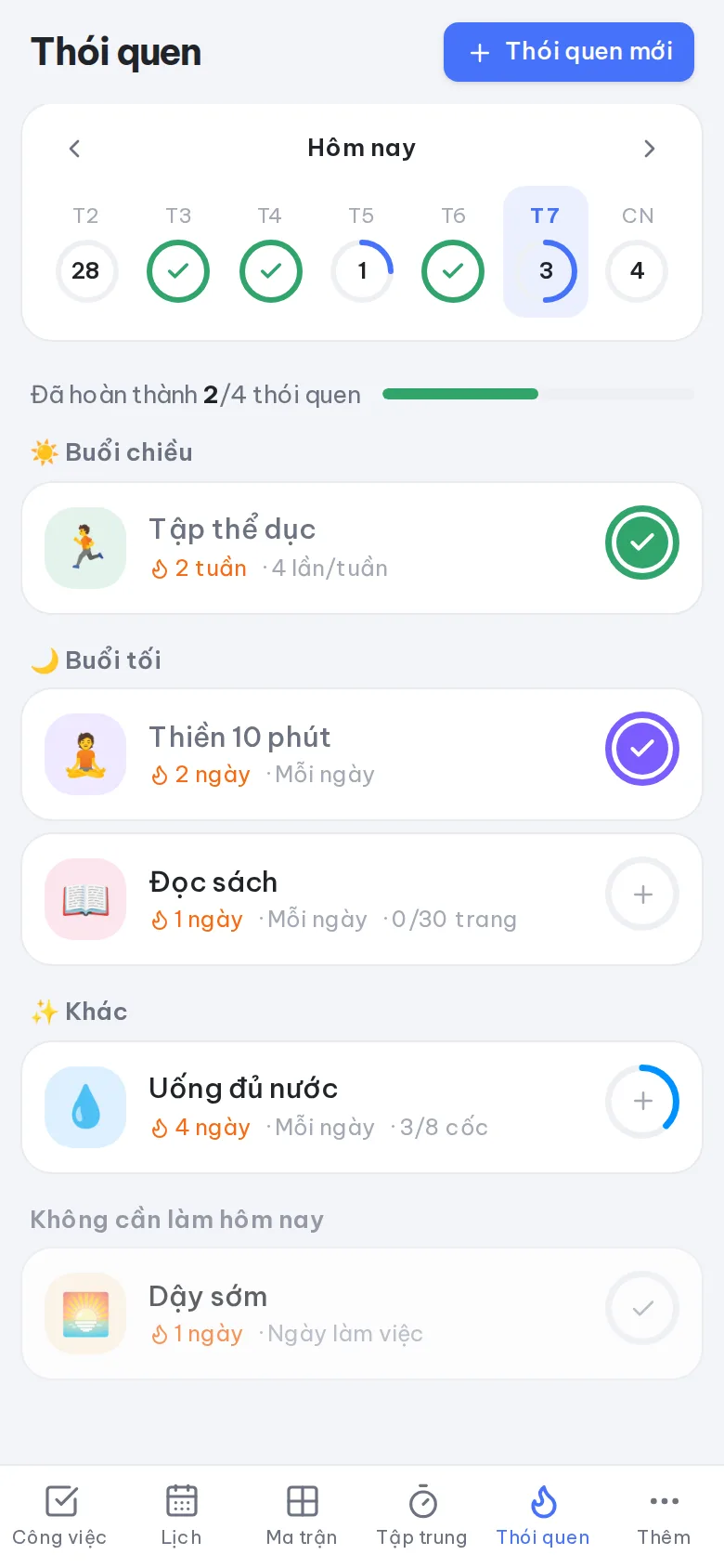 Thói quen trên điện thoại
