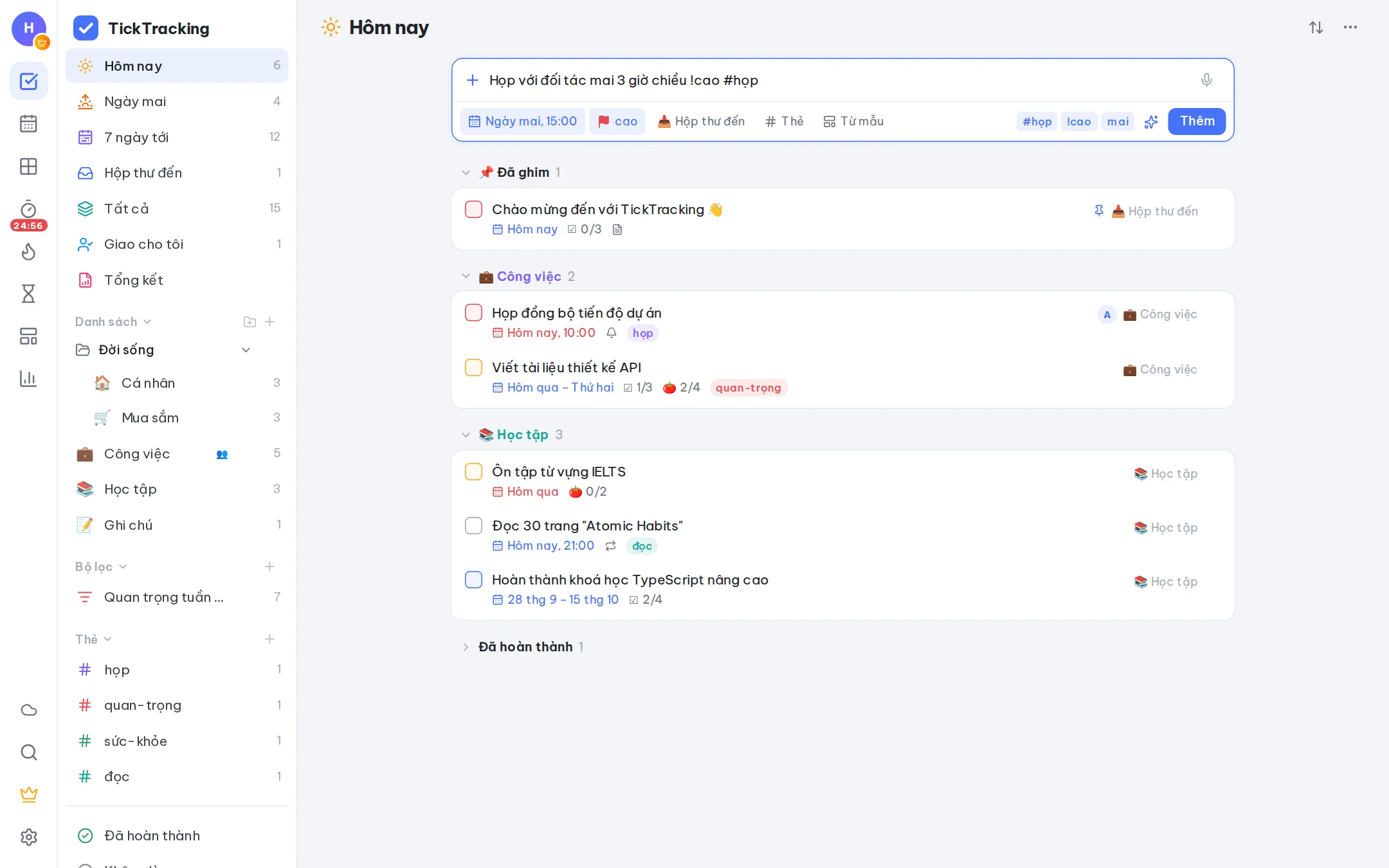 Gõ như nói chuyện, TickTracking tự hiểu